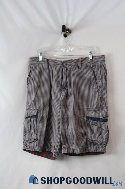 Tommy Bahama Men's Blue/Orange Checkered Cargo Shorts sz 34