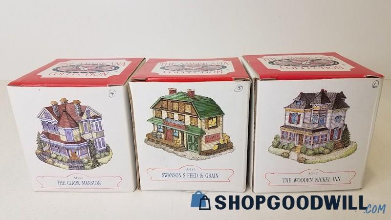Lot 3 Pieces of Liberty Falls The Americana Collection Ceramic House Figurines