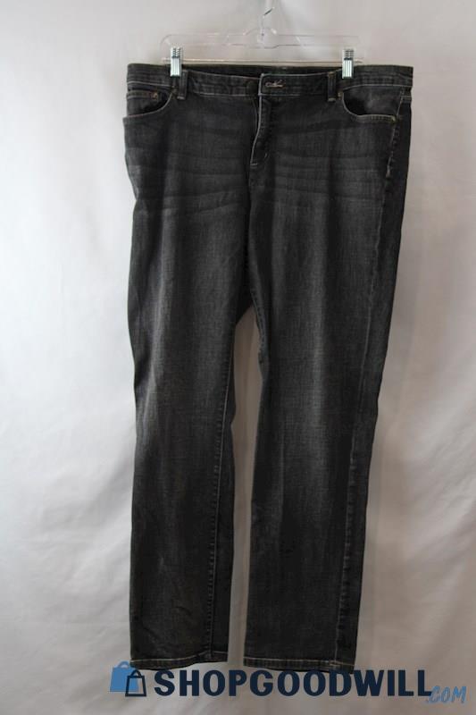 Lauren Ralph Lauren Women's Weathered Black Straight Jeans sz 16W