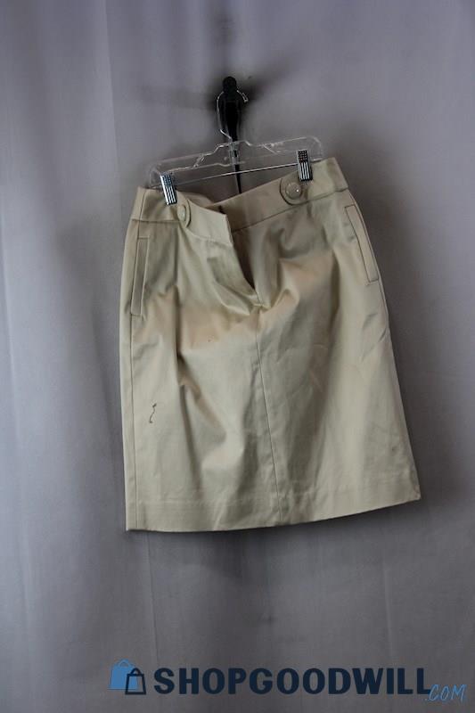 NWT J. Crew Women's Khaki Cotton Blend Short Skirt w/Two Side Pockets SZ 6
