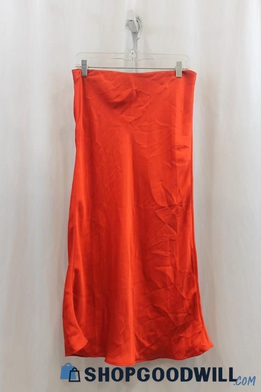 NWT Sanctuary Womens Red Satin Flare Skirt Sz L