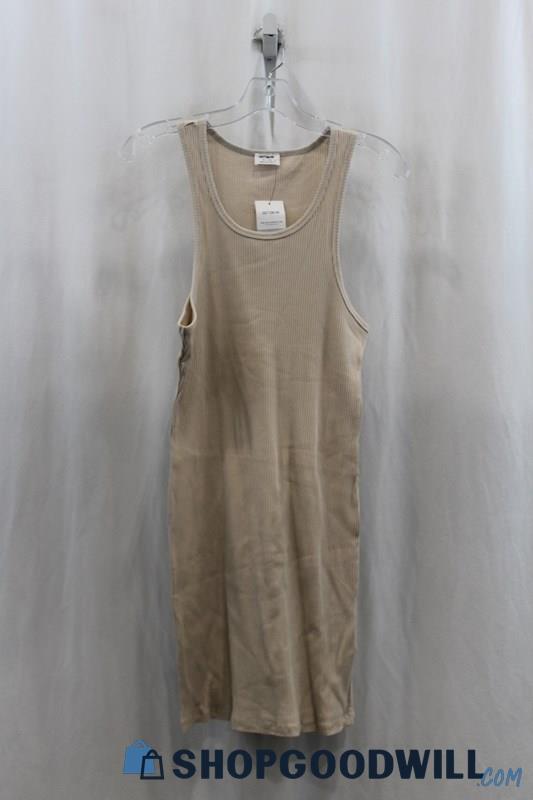 NWT Cotton On Womens Beige Ribbed Tank Dress Sz XL