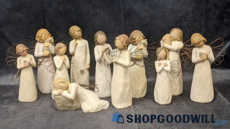 11pc Willow Tree Friendship Angel Figurines W/ Cats Wings Thank You Celebration 