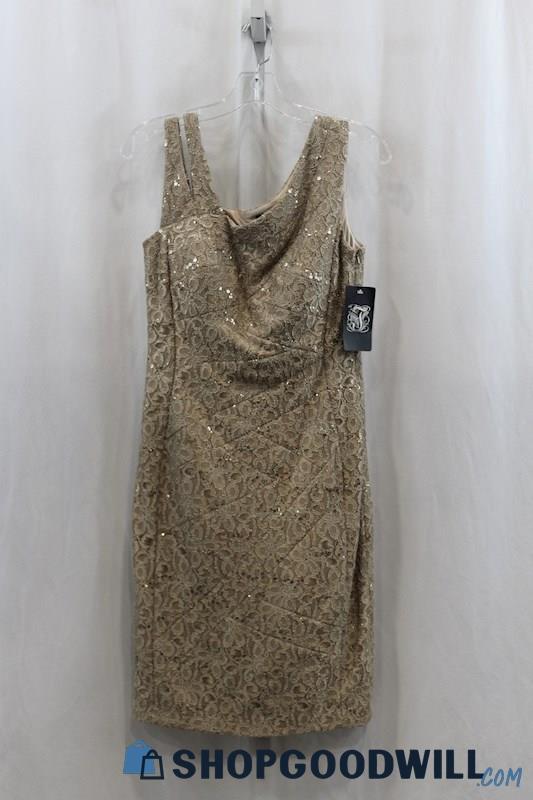 NWT Jax Women's Gold Shimmer Tank Dress SZ 8