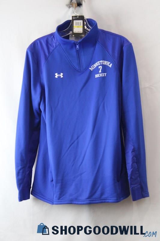 NWT Under Armour Women's Blue Minnetonka Quarter Zip Sweater SZ M