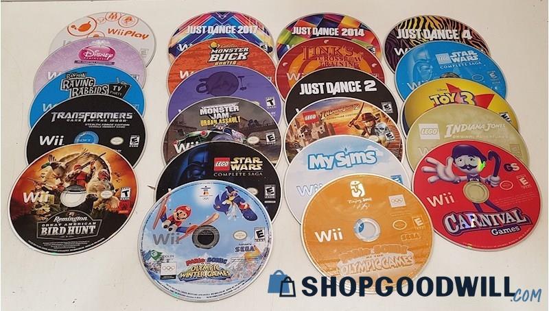  BB) Loose Nintendo Wii Game Discs Lot LEGO Sonic/Mario Just Dance Transformers
