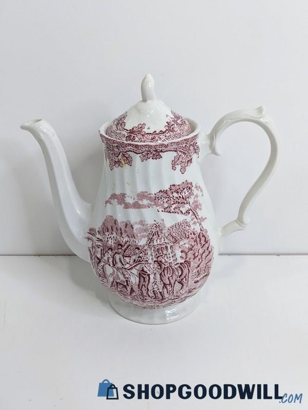Royal Wessex England Red White Serving Coffee Pot