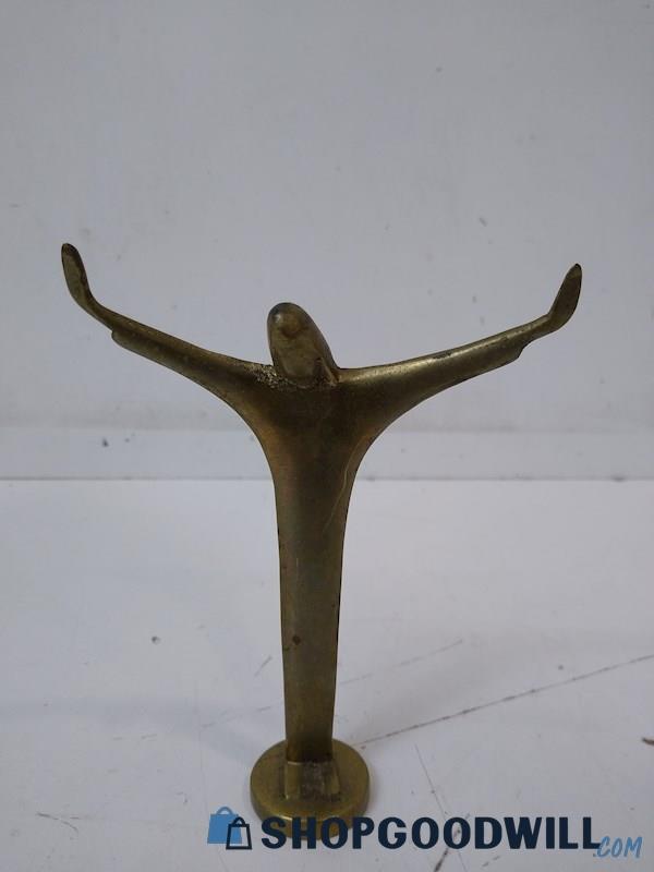 Mid Century Modern Brass Like Jesus Christ Sculpture - No Brand 
