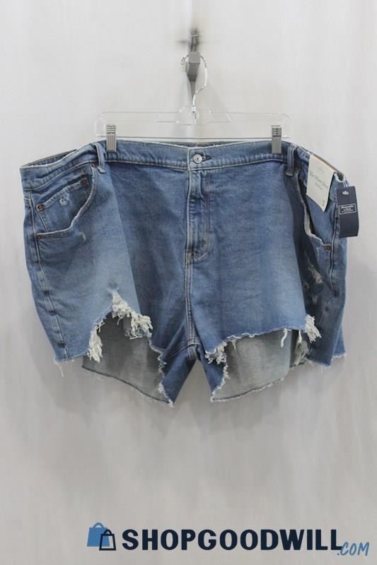 NWT Abercrombie & Fitch Women's Blue Wash Mom Denim Shorts SZ 24