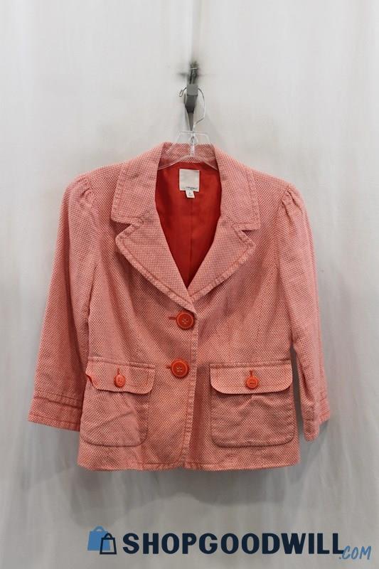 Halogen Women's Red Patterned Blazer SZ M