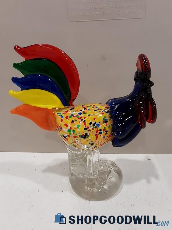 Unbranded Colorful Glass Rooster Figurine