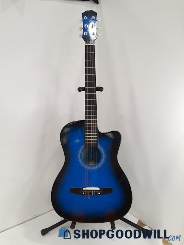 Unbranded Child Youth Blue Sunburst Cutaway Acoustic Guitar