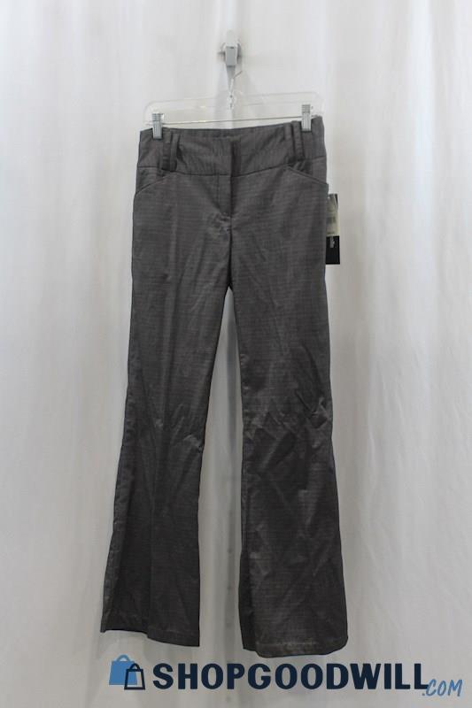 NWT Mymichelle Womens Dark Gray Plaid Dress Pants Sz 1