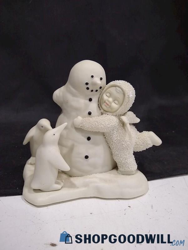 Vintage All We Need Is Love Hugging Snow Man Figurine Home Decor