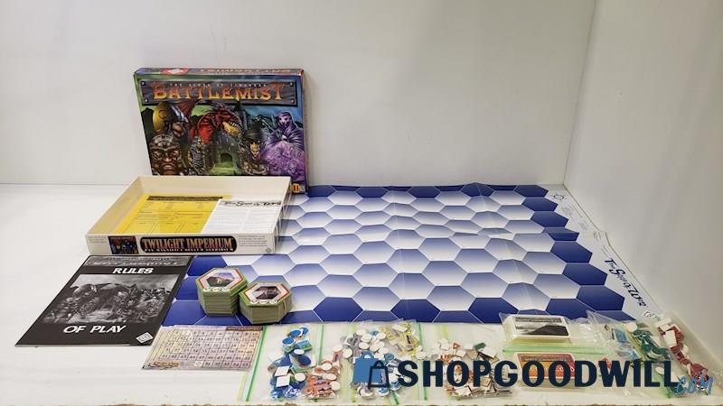 Battlemist Vintage 90's Fantasy Hex-Grid Tabletop Dice Rolling Exploration Game