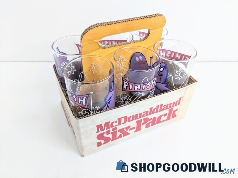 Vintage McDonald's Gift Pack W/ 6 Grimace Collectible Glassware
