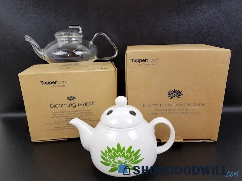TupperLiving By Tupperware Blooming Teapot & Soy Melt Burner Set