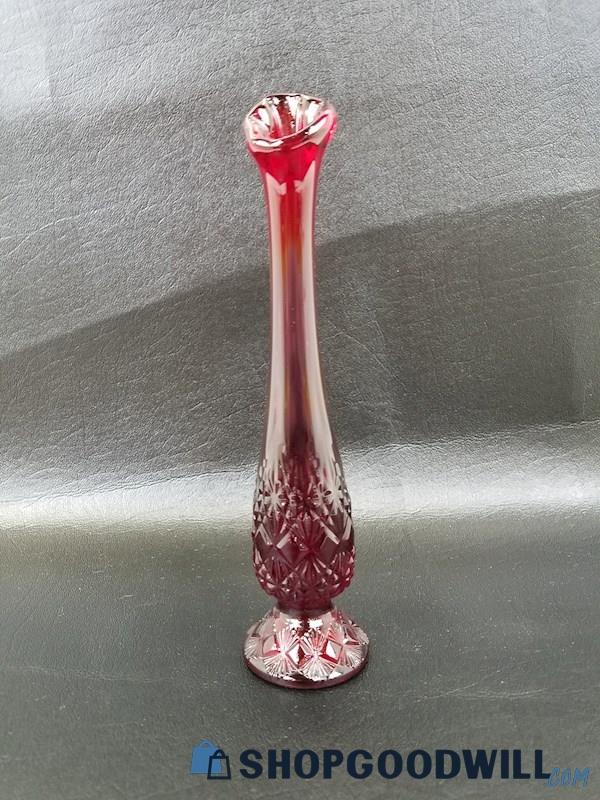 Fenton Ruby Red Bud Vase 7 1/2