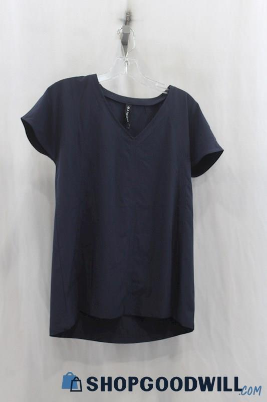 Athleta Womens Navy V-Neck Shirt Sz XS