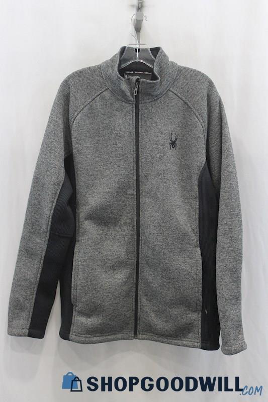 Spyder Men's Dark Gray Knit Zip-Up Sweater SZ XL