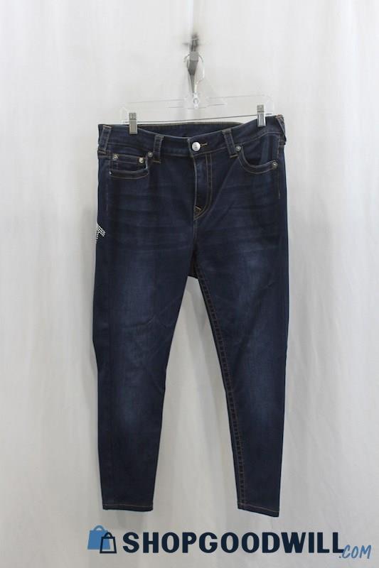 True Religion Womens Dark Blue Skinny Jeans Sz 34