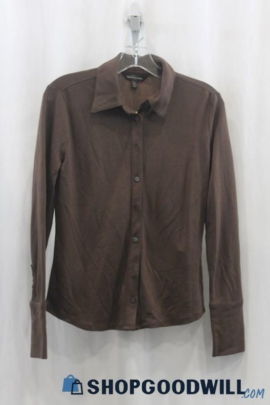 NWT Banana Republic Womens Brown Button Down Shirt Sz S