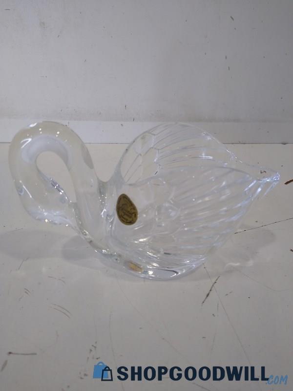 Cristal D'Arques Heavy Lead Crystal Swan Vase 