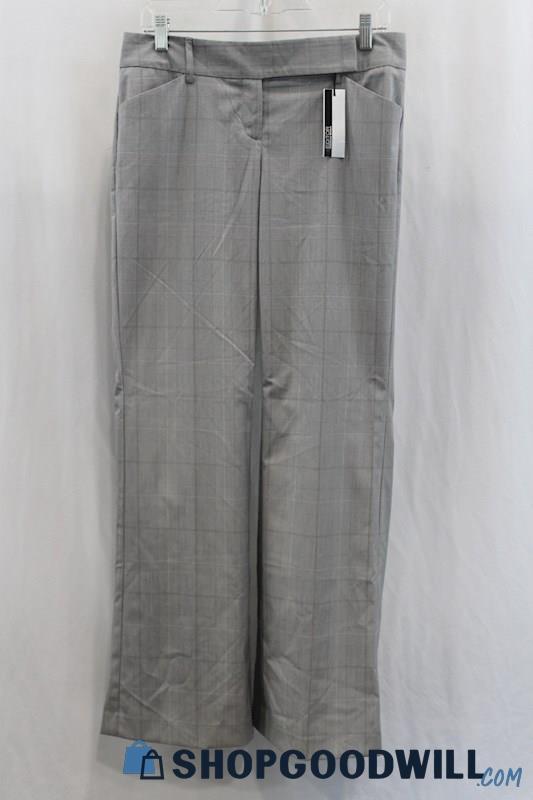 NWT Express Women's Grey Checker Pattern Dress Pants SZ 6