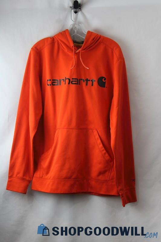 Carhartt Men's Orange Pullover Logo Hoodie sz M