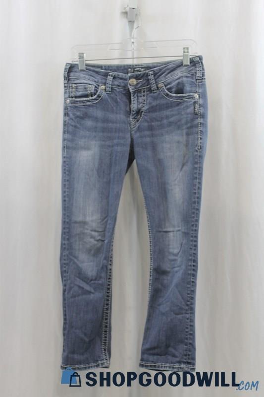 Silver Jeans Womens Blue Washed Capri Jeans Sz 29x22.5