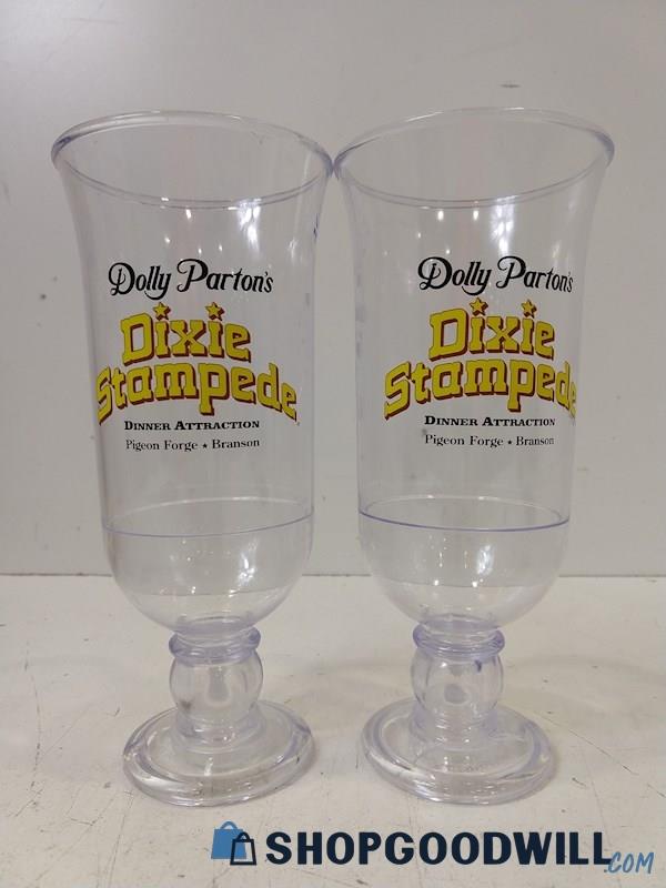 2 Dolly Parton's Plastic Tall Cups Dixie Stampede