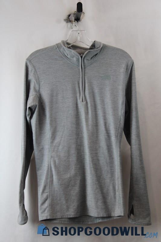 The North Face Woman's Gray 1/4 Zip Pullover Sweater sz L