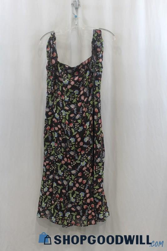 NWT Nanette Lepore Women's Black Multicolor Floral Print Sundress SZ 8