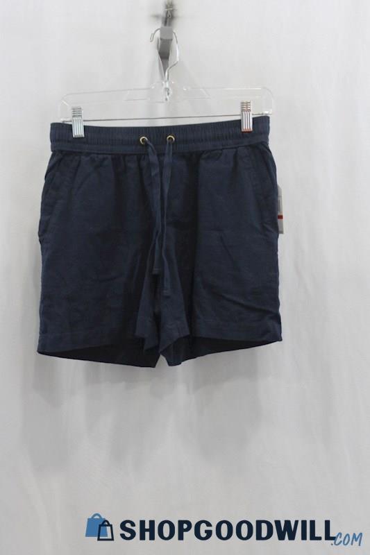 NWT Nautica Womens Navy Pullon Linen Blend Shorts Sz XS