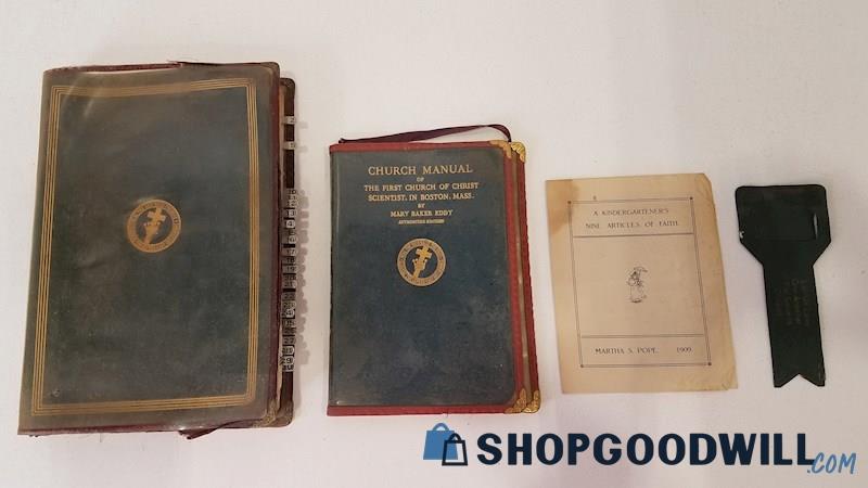 Antique/Vtg 1916-36 Christian Scientist SC Eddy Scriptures Church Manual+