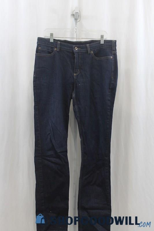 Duluth Trading Womens Dark Blue Straight Leg Jeans Sz 12