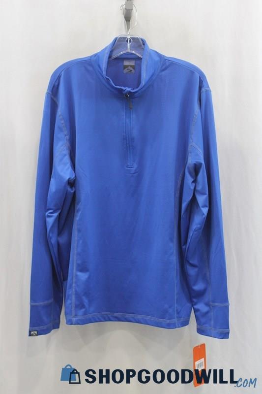 NWT Storm Creek Men's Blue Half-Zip Sweater SZ L