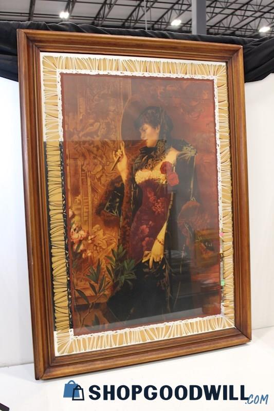 'La Tigra' Large Framed Victorian Spanish Woman Art Print on Mirror PICKUP ONLY