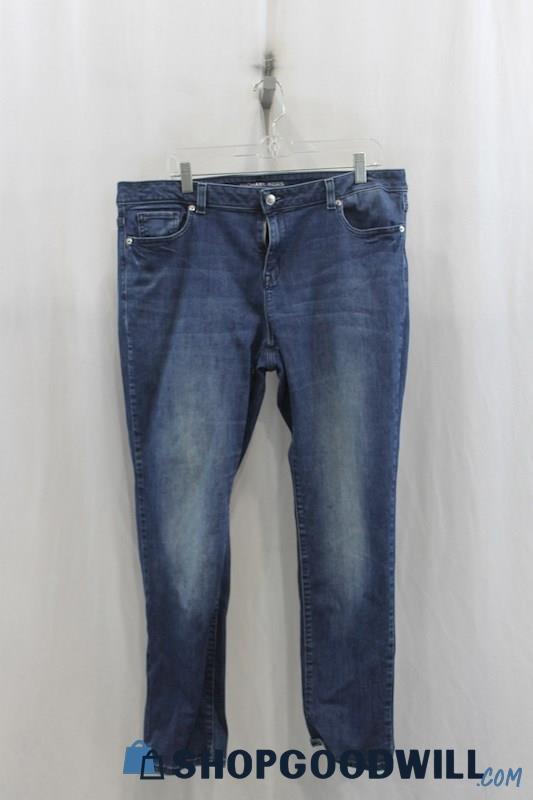 Michael Kors Womens Blue Washed Skinny Jeans Sz 14
