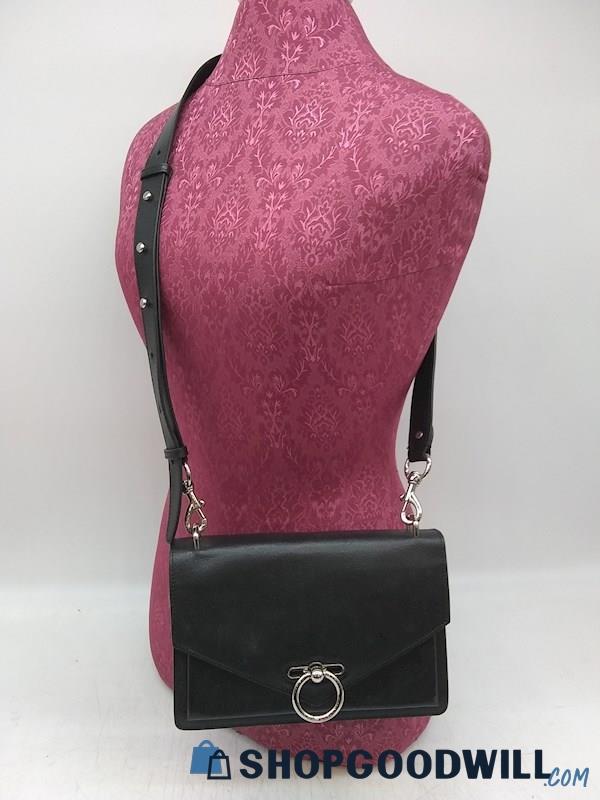 Rebecca Minkoff Black Embossed Faux Leather Crossbody Handbag Purse 