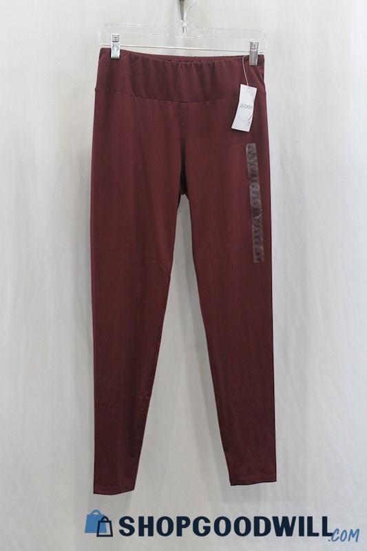 NWT Jockey Women's Maroon Stretch-Knit Athletic Leggings SZ M/L