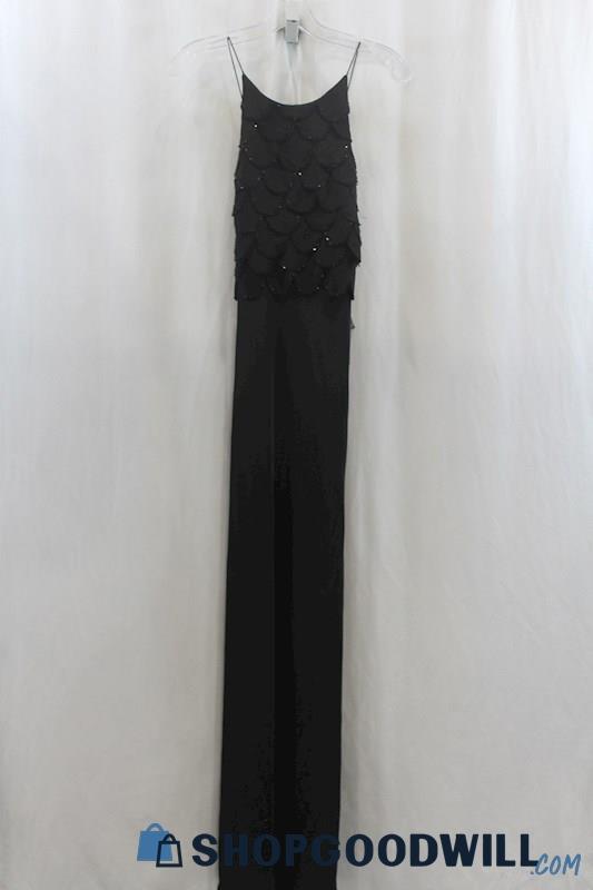 NWT JS Boutique Womens Black Mermaid Pattern Formal Dress Sz 10