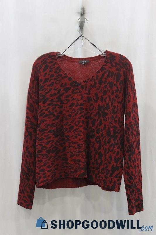 Rails Womens Red/Black Animal Print Knit Sweatshirt Sz XS