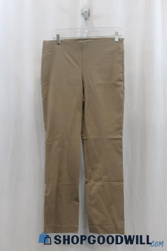 White House Black Market Womens Mocha Brown Straight Pull-On Dress Pants Sz 8S