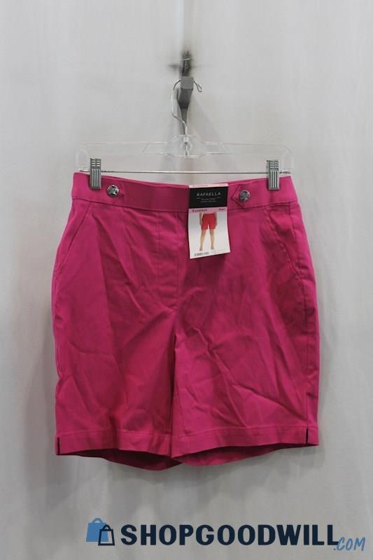 NWT Rafaella Womens Hot Pink Pullon Bermuda Shorts Sz 6