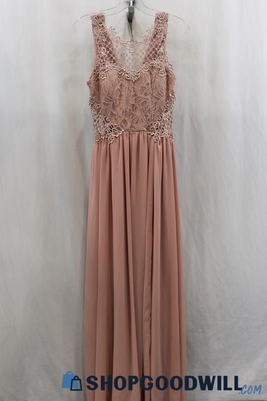 City Triangle Women's Dusty Pink Shimmer Tank Maxi Dress SZ 5