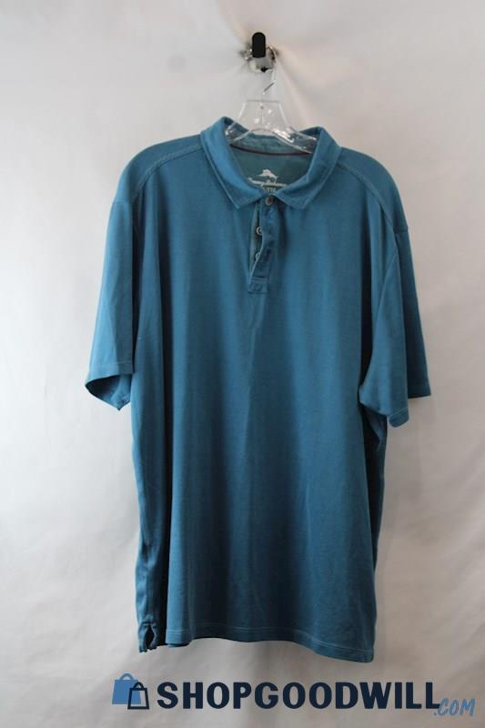 Tommy Bahama Men's Dark Teal Knit Short Sleeve Polo SZ XXL