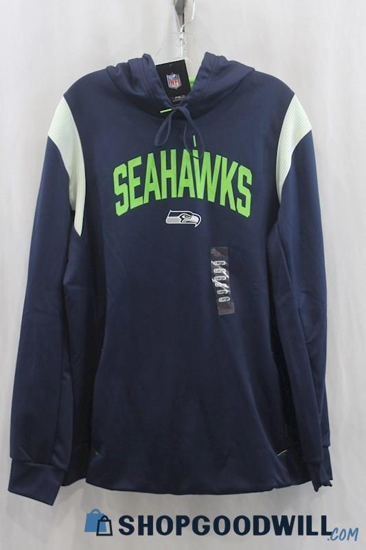 NWT NFL Men's Navy/Green Seattle Seahawks Pullover Hoodie SZ L