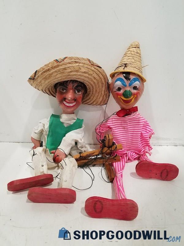 Set Of 2 Puppets Figurines 