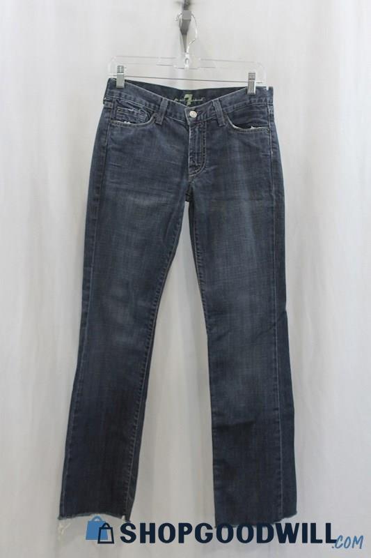 7 For All Mankind Womens Blue Washed Slim Boot Jeans Sz 27
